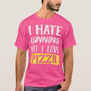 Camiseta Odio Correr Pero Me Encanta Pizza Premium 