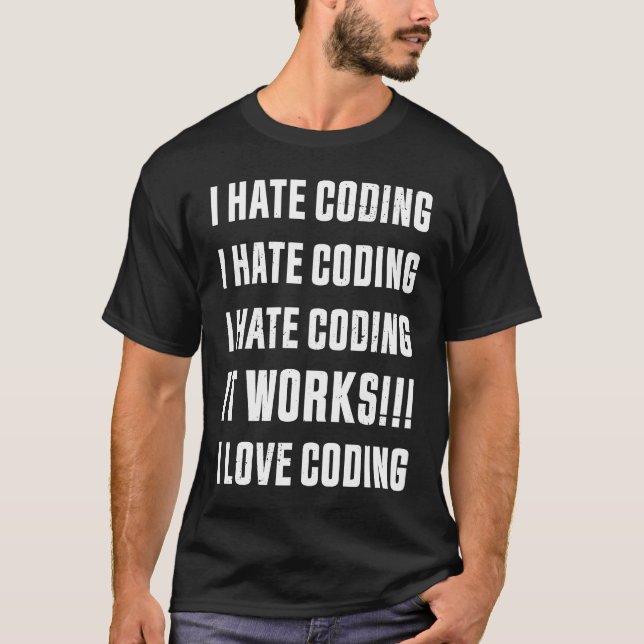 Camiseta Odio el código de programación de codificación (Anverso)