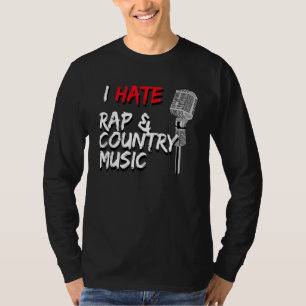 Camiseta Odio el Rap y la Música Country Micrófono Vintage