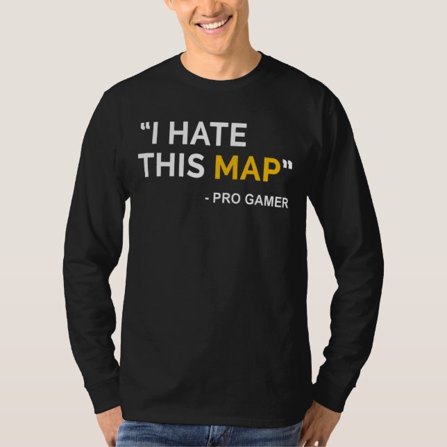 Camiseta Odio Este Mapa Fps Definición Píxel Gaming (Anverso)