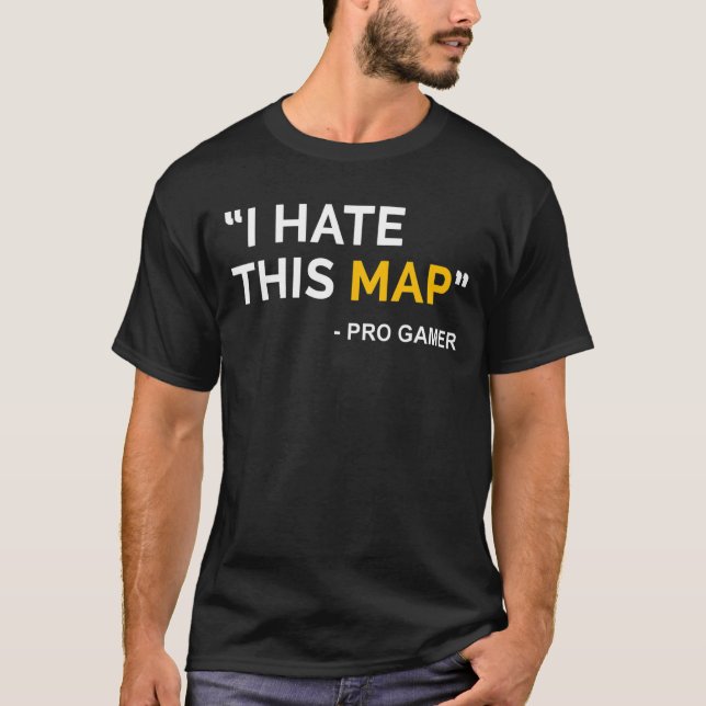 Camiseta Odio Este Mapa Fps Definición Píxel Gaming (Anverso)