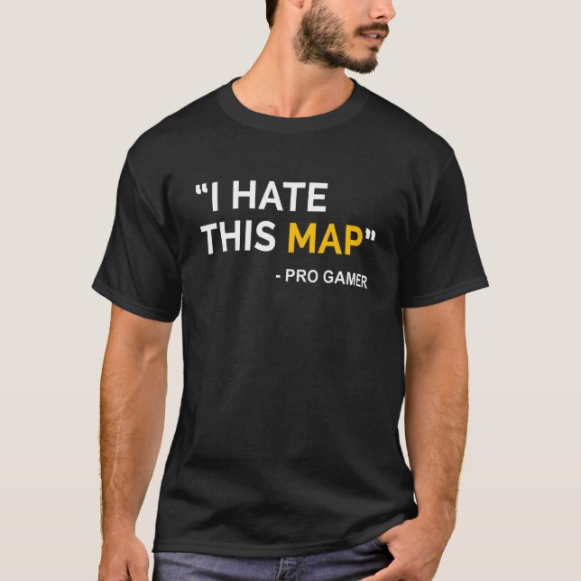 Camiseta Odio Este Mapa Fps Definición Píxel Gaming (Anverso)