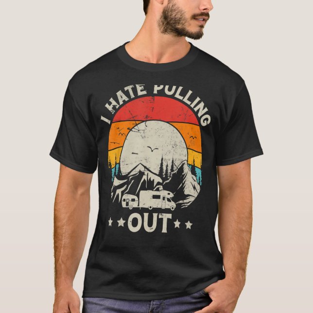 Camiseta Odio expulsar a divertidos hombres de camping (Anverso)