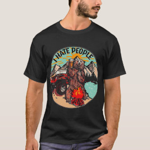 Camiseta Odio gente que yo como la cerveza del oso de la