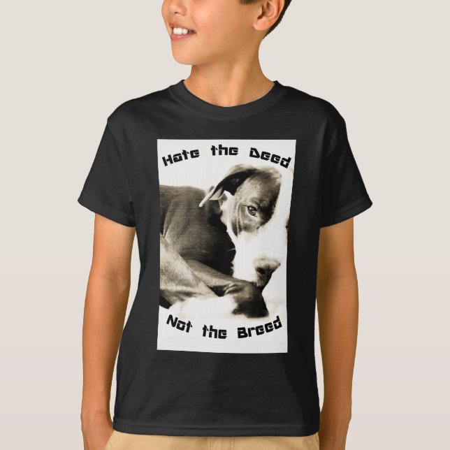 Camiseta odio la acción, no la raza pitbull (Anverso)