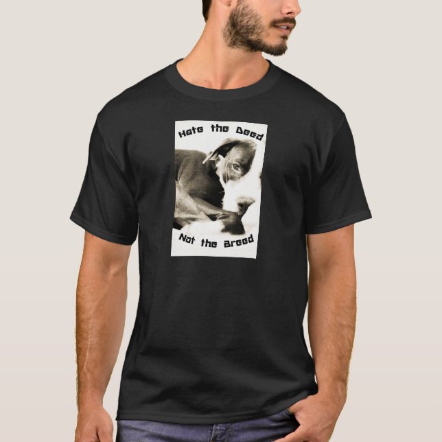 Camiseta odio la acción, no la raza pitbull (Anverso)