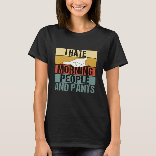 Camiseta Odio La Mañana, Gente Y Pants Duck Retro (Anverso)