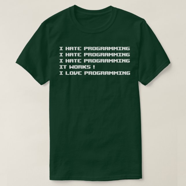 Camiseta Odio la programación (Diseño del anverso)