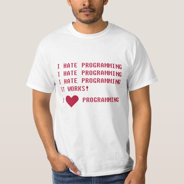 CAMISETA ODIO LA PROGRAMACIÓN (Anverso)