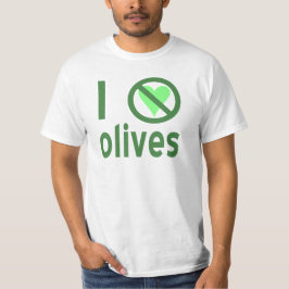 Camiseta Odio las aceitunas (verdes) masculinas