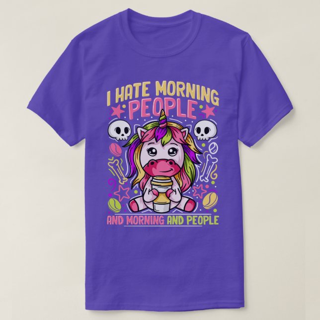 Camiseta Odio las mañanas (Diseño del anverso)