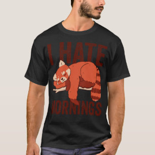 Camiseta Odio las mañanas Panda Rojo