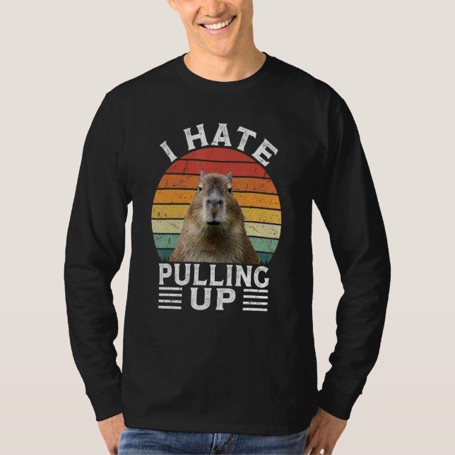Camiseta Odio Levantar Capybara gort  Meme Roedor Vinta (Anverso)
