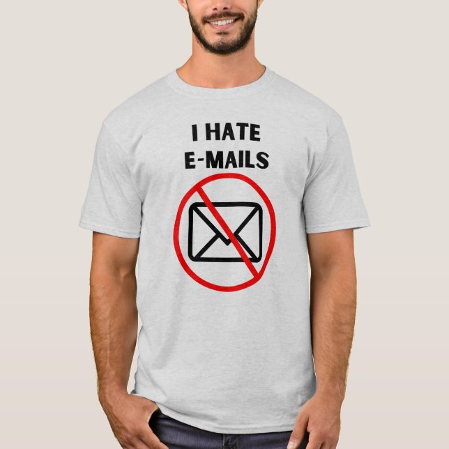 Camiseta Odio los correos electrónicos (Anverso)