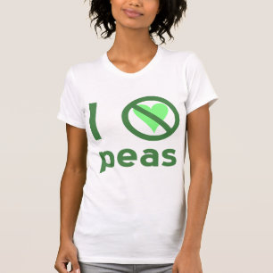 Camiseta Odio los guisantes Texto Verde
