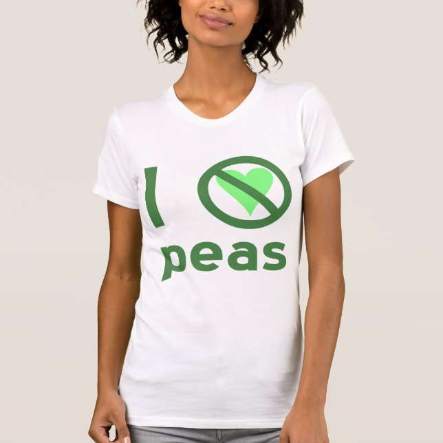 Camiseta Odio los guisantes Texto Verde (Anverso)