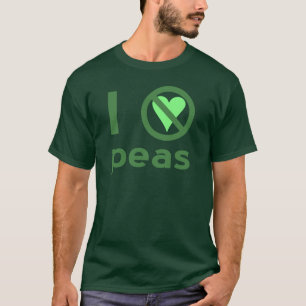 Camiseta Odio los guisantes Texto Verde