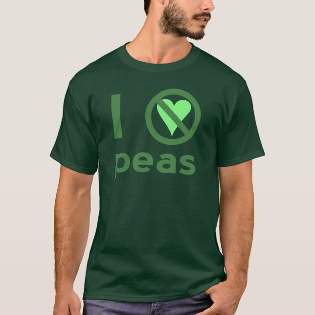 Camiseta Odio los guisantes Texto Verde (Anverso)