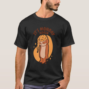 Camiseta Odio los lunes lindo perezoso café conejo relajado