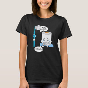 Camiseta Odio mi trabajo en serio cepillo de dientes papel