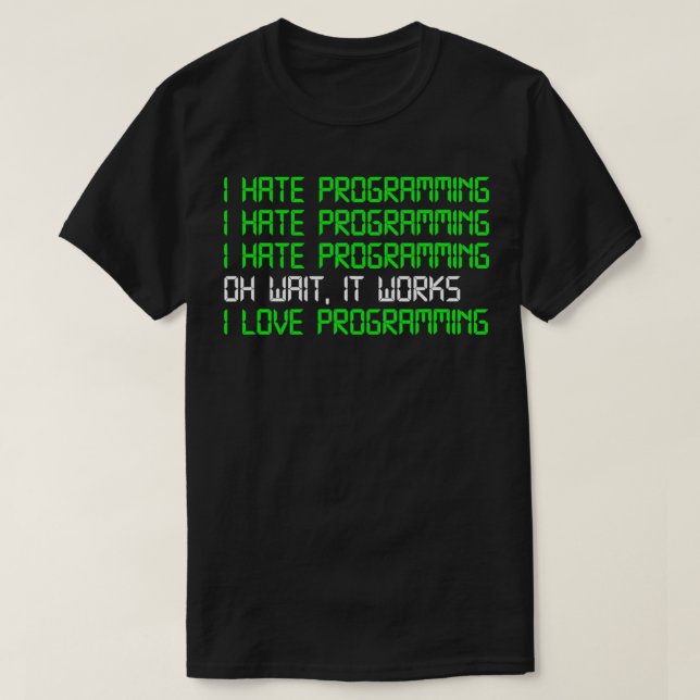 Camiseta Odio Programar Programa Informático Científico (Diseño del anverso)