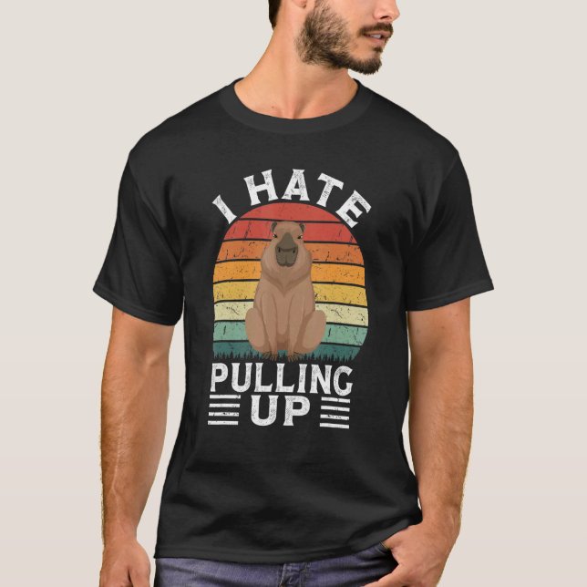 Camiseta Odio sacar al capibara Meme Rodent Vinta (Anverso)