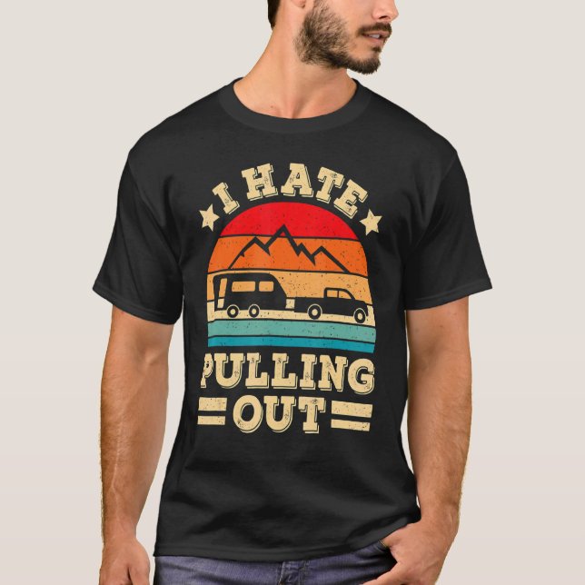 Camiseta Odio Sacar Camping Trailer Viajes Retro (Anverso)