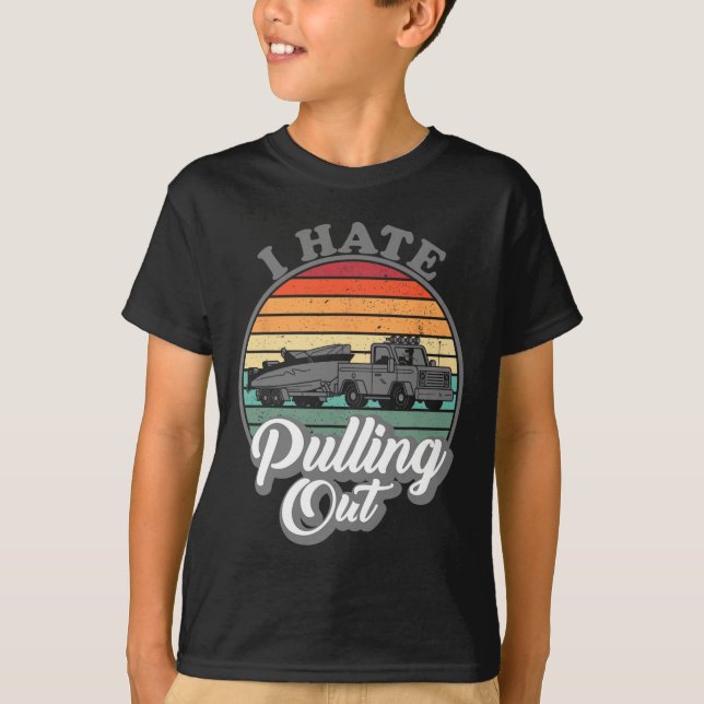 Camiseta Odio Sacar El Fondo Del Barco De Pesca Retro (Anverso)