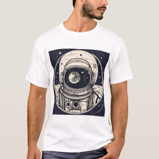 Camiseta "Odisea celeste Tee: Casco astronauta y planeta
