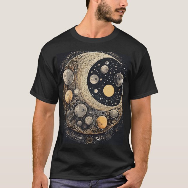 Camiseta Odisea de la Luna: Resumen del arte lunar (Anverso)