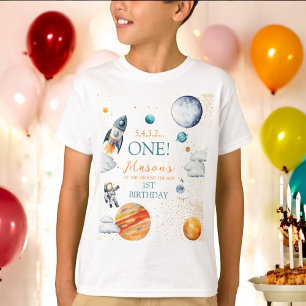 Camiseta Odisea Espacial Cumpleaños Primer Niño