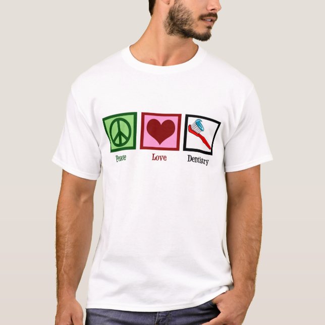 Camiseta Odontología del amor de la paz (Anverso)