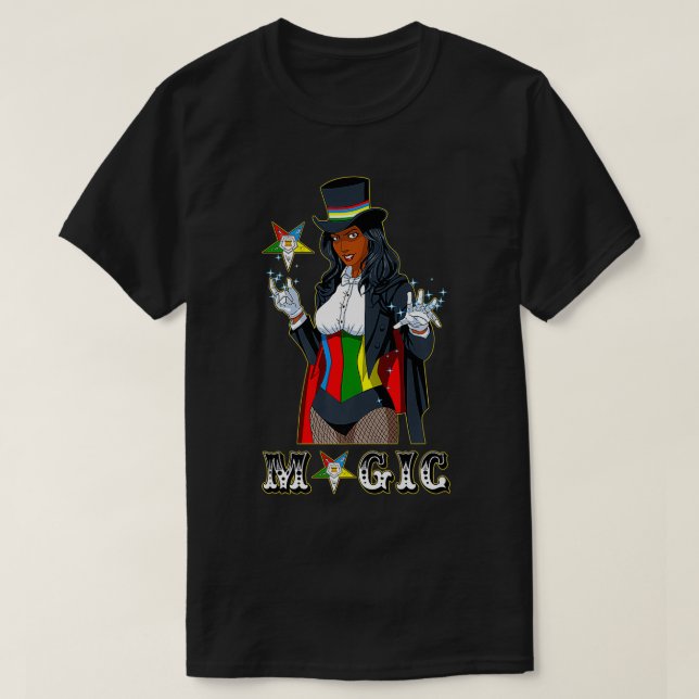 Camiseta OES Magia Hermana Lady Eastern Star St Pat (Diseño del anverso)