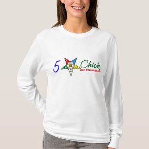 Camiseta OES: polluelo de cinco estrellas (blanco del LS)