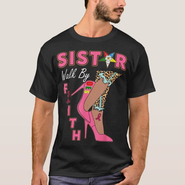 Camiseta OES SiStar Leopard Camina Por El Cáncer Fe De Mama (Anverso)