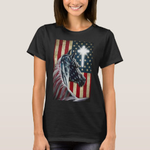 Camiseta Oeste Cowboy Cowgirl Patriot Horse Jesus Cross U