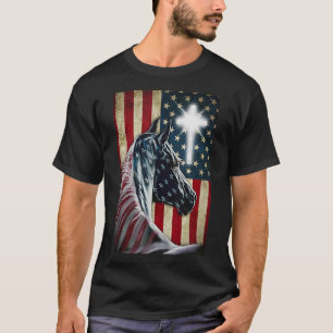 Camiseta Oeste Cowboy Cowgirl Patriot Horse Jesus Cross U