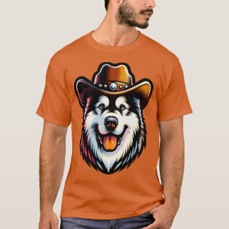 Camiseta Oeste de Alaska Malamute Cowboy Dog TShirt