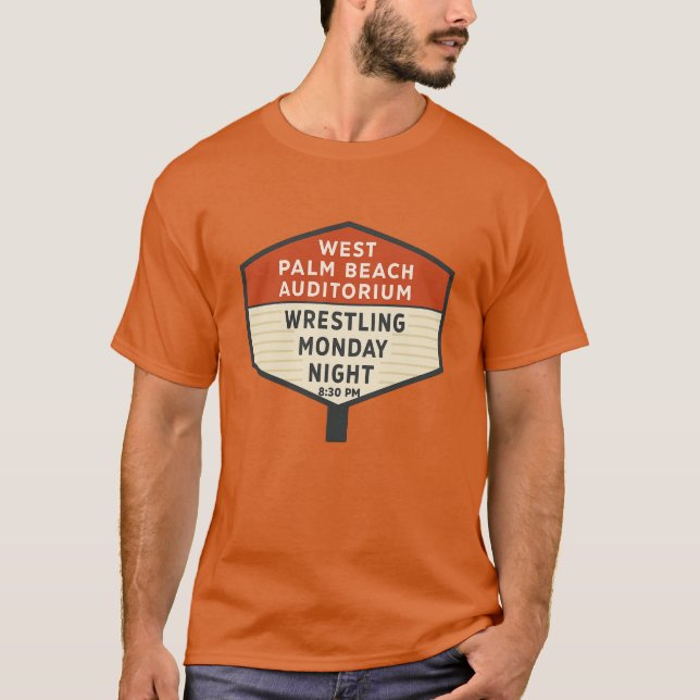 Camiseta Oeste de Palm Beach Auditorium Marquee Wrestling S (Anverso)