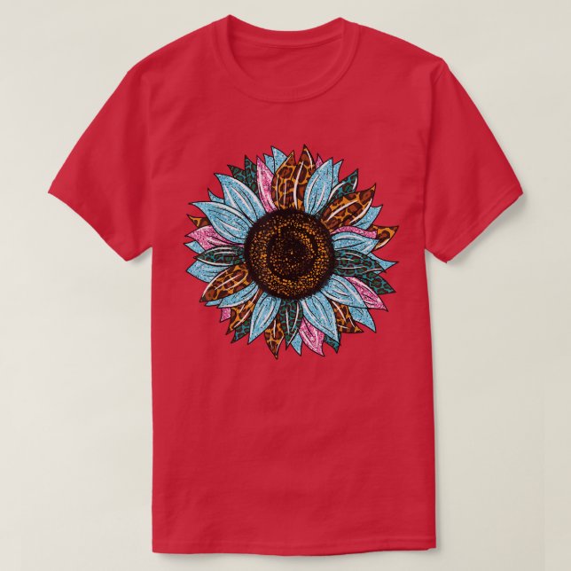 Camiseta Oeste del País Sur Leopardo Tie Dye Sunflower (Diseño del anverso)