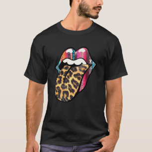 Camiseta Oeste Leopard Serape Lip Tongue Rodeo Cowgirl Ho