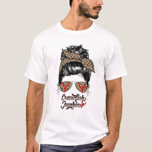 Camiseta Oeste Leopardo Mamá Crawfish Junkie Texas Cow