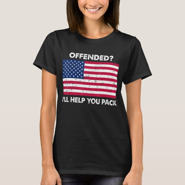 Camiseta Ofendido te ayudaré a empaquetar la bandera de Est (Anverso)