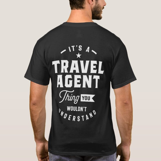 Camiseta Oferta de cargo de trabajo de agente de viajes (Reverso)