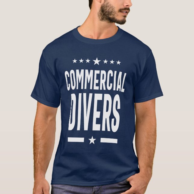 Camiseta Oferta de títulos de trabajo de buzos comerciales (Anverso)