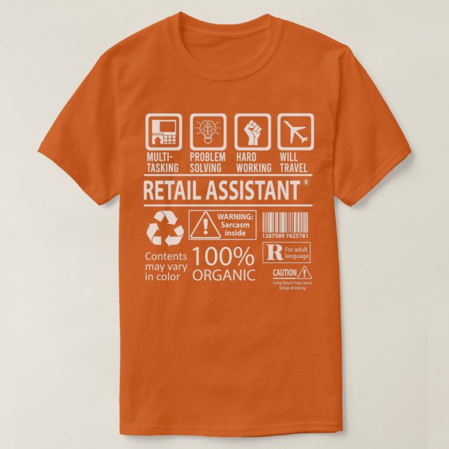 Camiseta Oferta de trabajo certificada multitarea de Retail (Diseño del anverso)