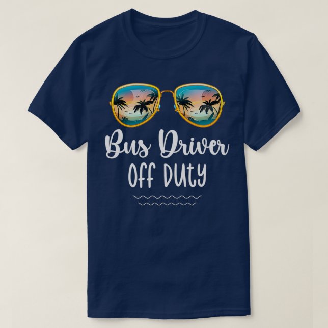 Camiseta Off Duty Yellow School Bus Driver Beach Summer Tri (Diseño del anverso)