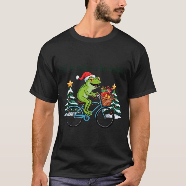 Camiseta Off To Cause A Kerfuffle Funny Frog Santa Christma (Anverso)