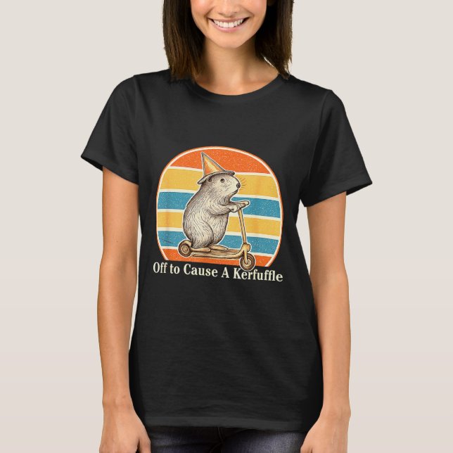 Camiseta Off To Cause A Kerfuffle Funny Groundhog Scooter C (Anverso)