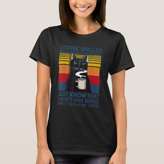 Camiseta Offee Spelling Backups Es Eeffoc Gatos Bebe Café (Anverso)